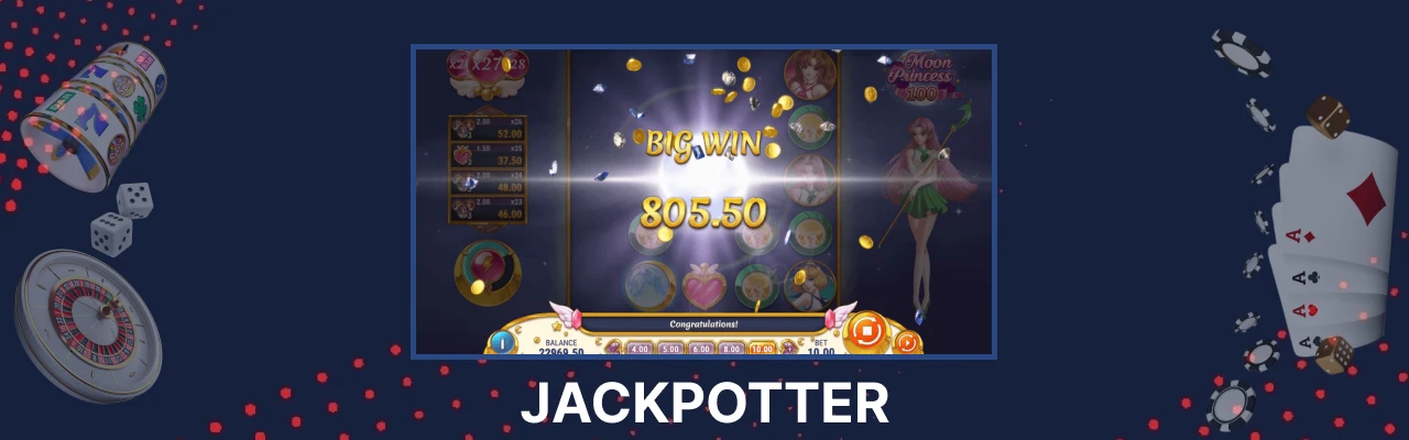 Jackpotter i spilleautomaten moon princess 100